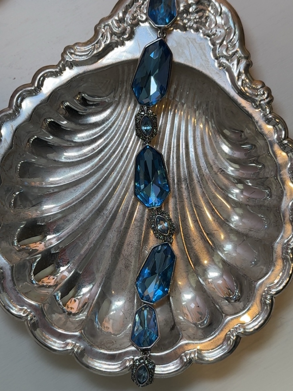 Givenchy Blue Crystal Silver-Tone Bracelet